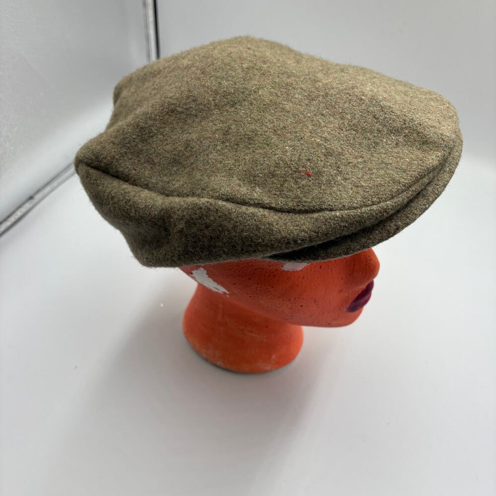 Vintage Mens L Jordache Newsboy Cabbie Brown Tweed Cap Union Made In USA